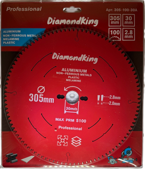 Диск пильный по алюминию DiamondKing 305х2.8х30хТ100 